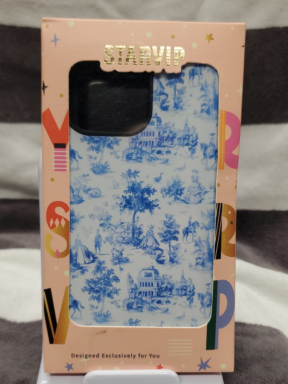 Blue Toile Pattern Phone Case - Blue Iphone 15 Pro Max